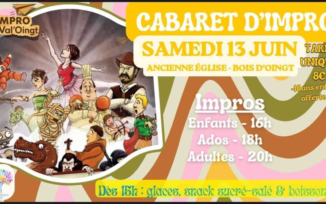 Bois d&rsquo;Oingt – 13 juin 2026 – Cabaret d&rsquo;Impro à l&rsquo;Ancienne Église : Une Soirée Théâtrale Unique