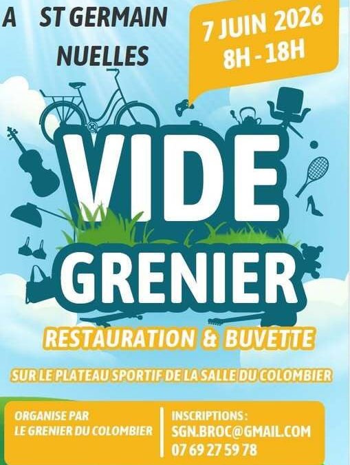 Saint-Germain-Nuelles – 7 juin 2026 : Grand Vide-Grenier du Colombier