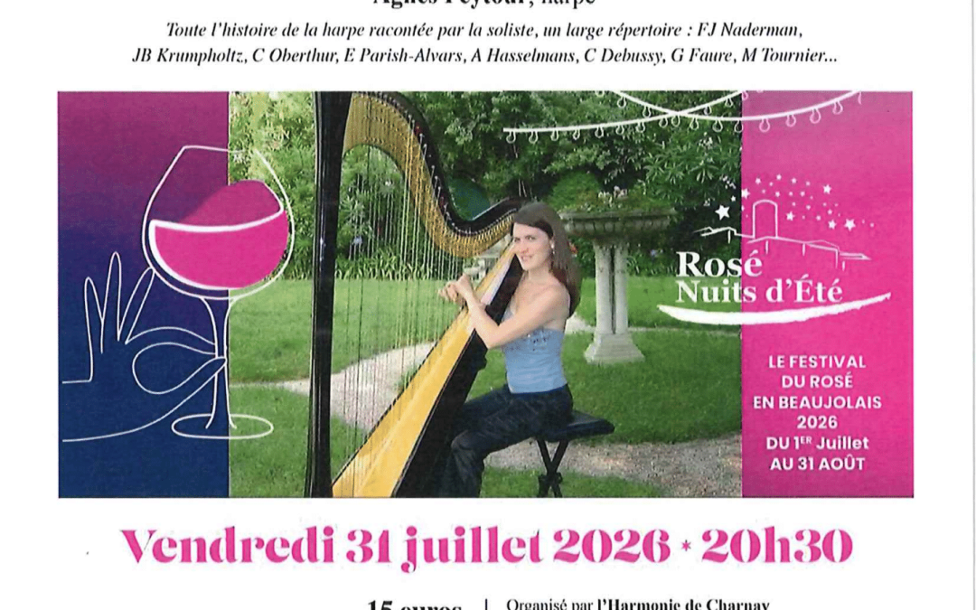 Charnay (69) – 31 juillet 2026 : Harp Story sur les Collines, le concert d&rsquo;été au cœur des Pierres Dorées 🎵