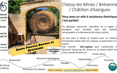 Chessy (69) – 10 août 2026 : Balade géologique à vélo électrique entre Pierres Dorées et Brévenne 🚴♂️🪨