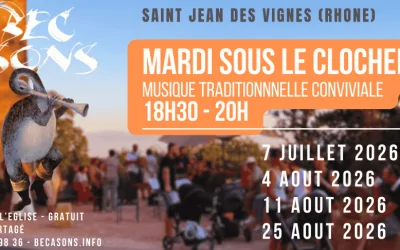 Saint-Jean-des-Vignes – 25 août 2026 – Mardi sous le Clocher : musique traditionnelle au cœur du village 🎶