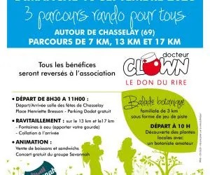 Chasselay – 13 septembre 2026 : La 10ème Randonnée Pédestre du Lions Club au profit de Dr Clown 🥾